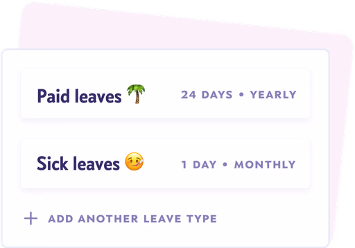 Showing two different leave-types in a company's leave policy